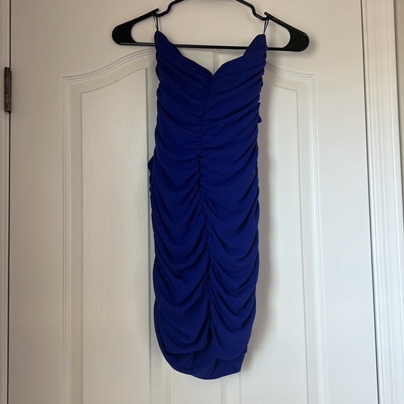 Zara blue-violet floral detail cut-out mini dress - Picture 7 of 7